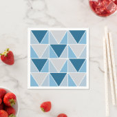 Serviette En Papier Triangles géométriques gris bleu moderne (En situation)