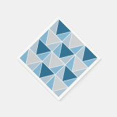 Serviette En Papier Triangles géométriques gris bleu moderne (Coin)
