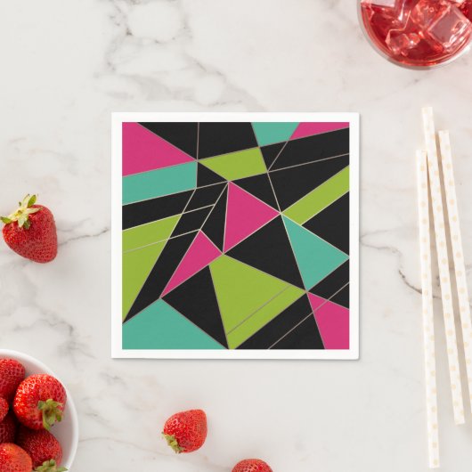 Serviette En Papier Triangles mode géométrie d'impression abstraite (En situation)