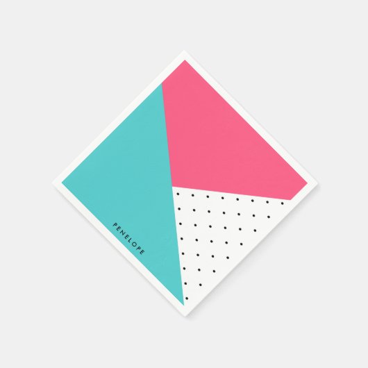 Serviette En Papier Triangles Motif Abstrait (Coin)