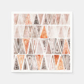 Serviette En Papier Triangles Tribaux Terracotta Pastel Aquarelle (Devant)