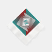 Serviette En Papier Triangles turquoises gris bordeaux (Coin)