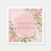 Serviette En Papier Trianon Rose Mariage Chinois (Devant)