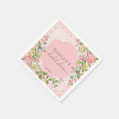 Serviette En Papier Trianon Rose Mariage Chinois (Coin)