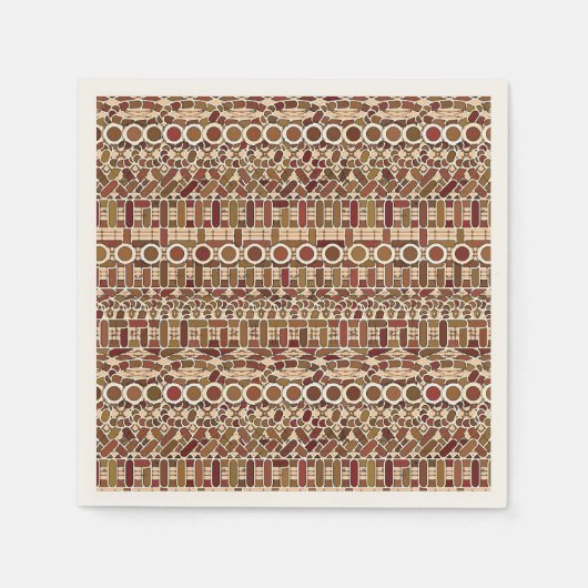 Serviette En Papier Tribal Batik - brun et brun (Devant)