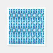 Serviette En Papier Tribal Batik - Sapphire Blue et Silver Grey (Devant)