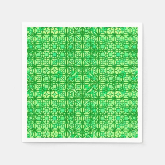 Serviette En Papier Tribal Batik - tons verts (Devant)