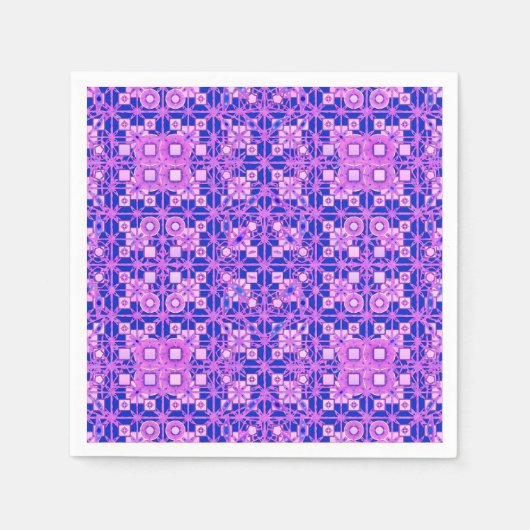 Serviette En Papier Tribal Batik - tons violets (Devant)