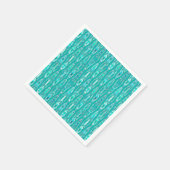 Serviette En Papier Tribal Batik - Turquoise et Aquamarine (Coin)