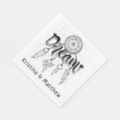 Serviette En Papier Tribal Dreamcatcher Black White Boho Mariage (Coin)