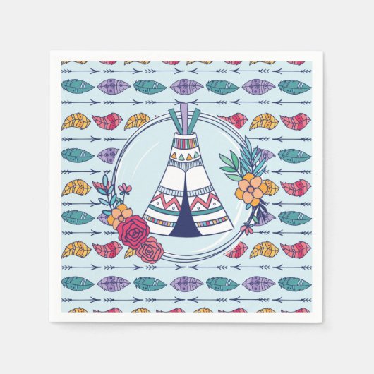 Serviette En Papier Tribale de Cute Teepee Boho (Devant)