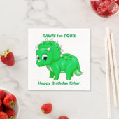 Serviette En Papier Tricératops Bébé Vert Cute Dinosaur (En situation)