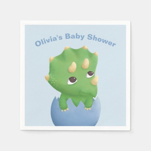 Serviette En Papier Tricératops Dinosaur Baby shower Fournitures (Devant)