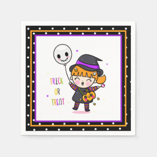 Serviette En Papier Trick mignon ou sorcière