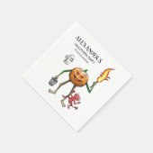 Serviette En Papier Trick or Treat avec Jack O'lantern (Coin)