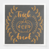 Serviette En Papier Trick or treat dans un cadre de plantes  (Devant)