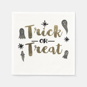 Serviette En Papier Trick or Treat Fantôme Chic Fête d'Halloween Moder