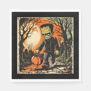 Serviette En Papier "Trick or Treat Frankie" Réplique vers 1950