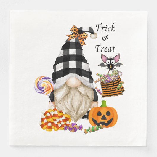 Serviette En Papier Trick or Treat Halloween Gnome (Devant)