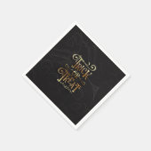 Serviette En Papier Trick or Treat Skuls Black & Gold Halloween Party (Coin)