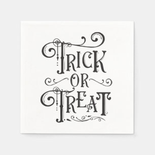 Serviette En Papier Trick or Treat Typographie Vintage Halloween