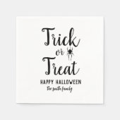 Serviette En Papier Trick ou traitement Araignée d'Halloween (Devant)
