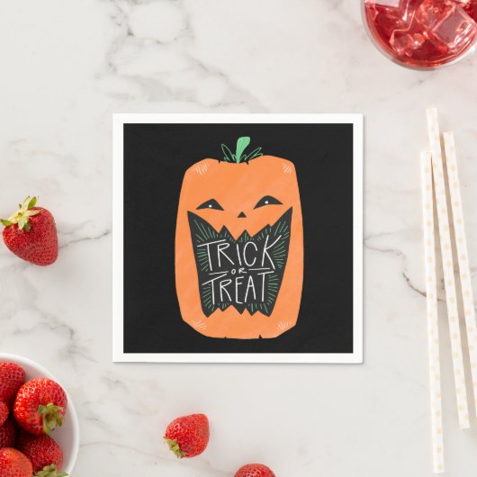 Serviette En Papier Trick ou traitement Citrouille Halloween (En situation)