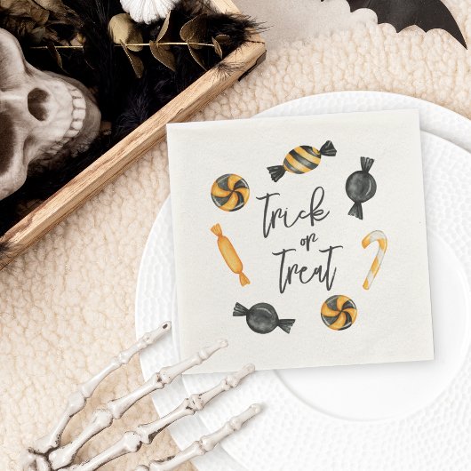 Serviette En Papier Trick ou traitement classique de bonbons d'Hallowe