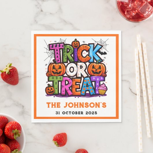 Serviette En Papier TRICK OU TRAITEMENT | Cute Halloween Bash Party (En situation)