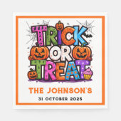 Serviette En Papier TRICK OU TRAITEMENT | Cute Halloween Bash Party (Devant)