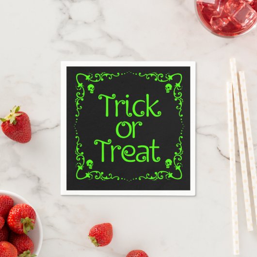 Serviette En Papier Trick ou traitement vert mince (En situation)