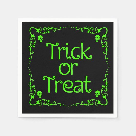 Serviette En Papier Trick ou traitement vert mince (Devant)