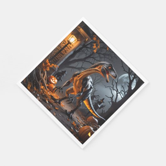 Serviette En Papier Trick Ou Traiter Avec Un Velociraper (Coin)