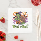 Serviette En Papier Trick ou Turt Funny Turtle Halloween (En situation)