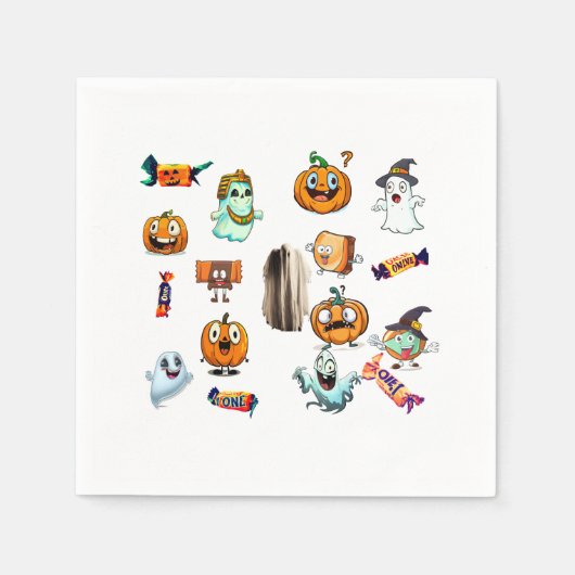 SERVIETTE EN PAPIER TRICK & TREAT (Devant)