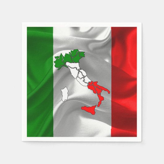 Serviette En Papier Tricolore italien (Devant)
