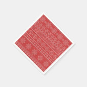 Serviette En Papier Tricot de Noël noir rouge blanc flocon (Coin)