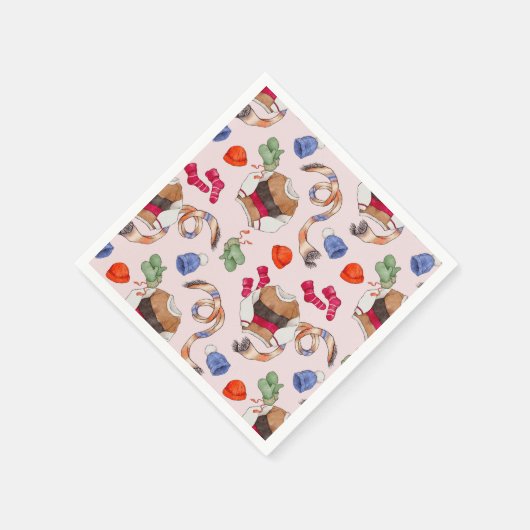 Serviette En Papier Tricot Joy (Rose Platine) - Serviettes (Coin)