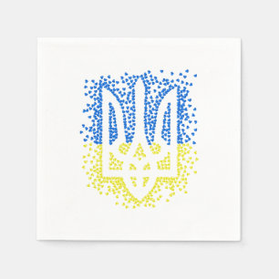 Serviette En Papier Trident de l'emblème ukrainien tryzub dispersant l