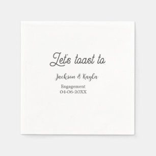 Serviette En Papier Trinquons à la fête de fiançailles nom date élégan