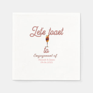 Serviette En Papier Trinquons à nom de la fête de fiançailles date ver