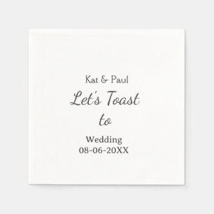 Serviette En Papier Trinquons au mariage nom date couple simple