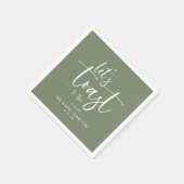 Serviette En Papier Trinquons Calligraphie Chic Fête de Fiançailles (Coin)