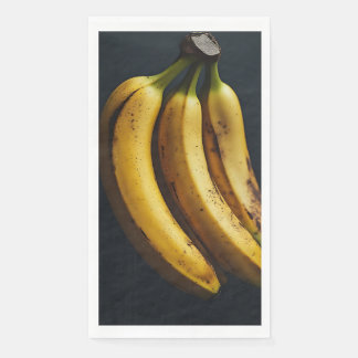 Serviette En Papier Trio de bananes magnifiques dans le noir