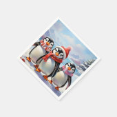 Serviette En Papier Trio de pingouin de vacances (Coin)