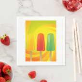 Serviette En Papier Trio de sucettes glacées d'été Popsicles lumineuse (En situation)