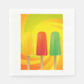 Serviette En Papier Trio de sucettes glacées d'été Popsicles lumineuse (Devant)