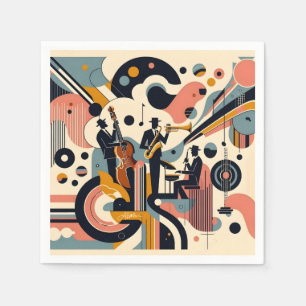 Serviette En Papier Trio Psychedelique de l'Ère du Jazz du Milieu du S