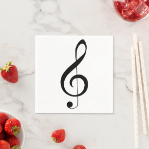 Serviette En Papier Triple Clef Musical Note,