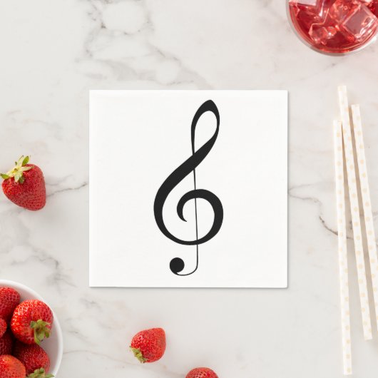 Serviette En Papier Triple Clef Musical Note, (En situation)